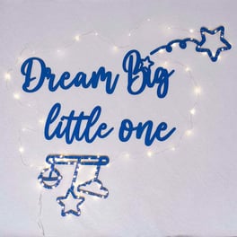 Led Işıklı Dream Big Little One Ahşap Duvar Yazısı
