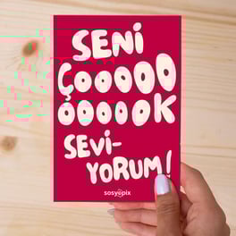 Seni Çok Seviyorum Motto Kartı