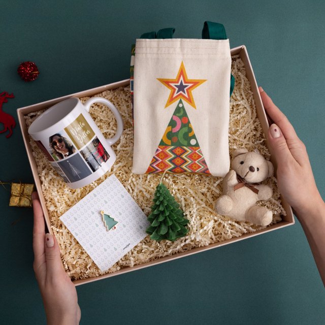 Christmas Gift Box with Teddy Bear