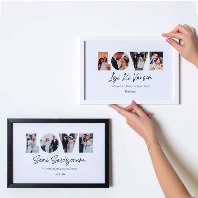 Love Yazılı 20x30 Yapışan Çerçeve