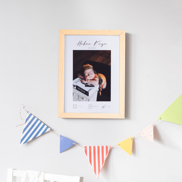 Yeni Doğan Bebek Hediyesi 30x40 Yapışan Çerçeve