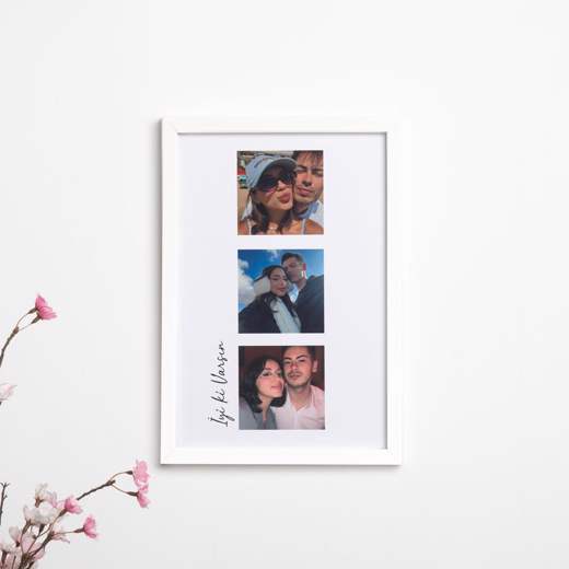 Sevgiliye 3 Fotoğraflı 20x30 Yapışan Çerçeve