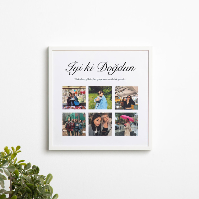 Happy Birthday 6 Photos 20x20 Sticky Frame