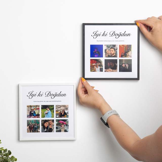 İyi ki Doğdun 6 Fotoğraflı 20x20 Yapışan Çerçeve