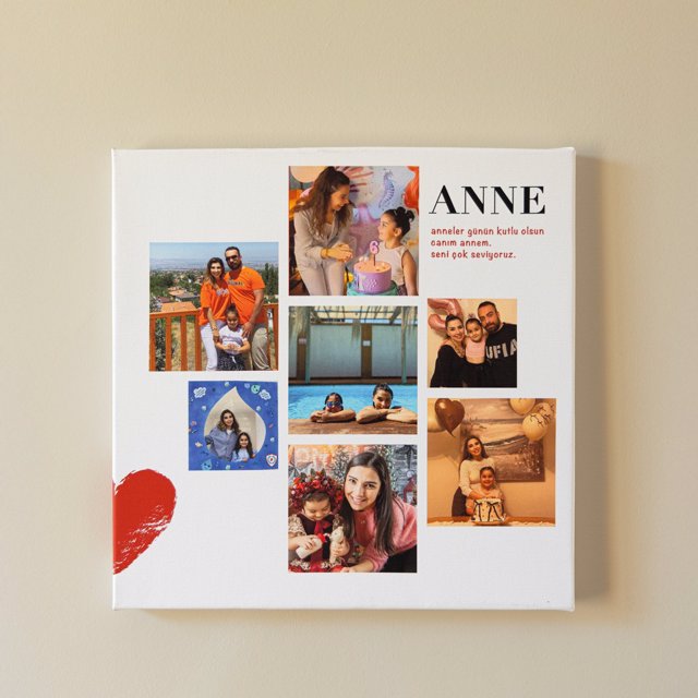 Anneye 7 Fotoğraflı 30x30 Kanvas Tablo