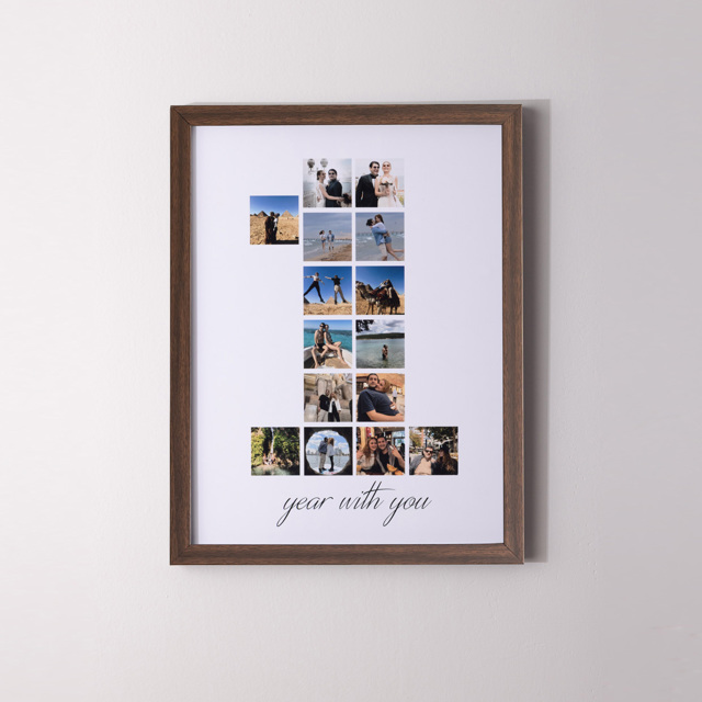 1 Year Together 15 Photos 30x40 Sticky Frame