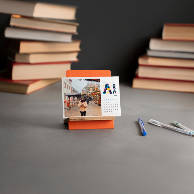 Desk Calendar with Photo - 2026
