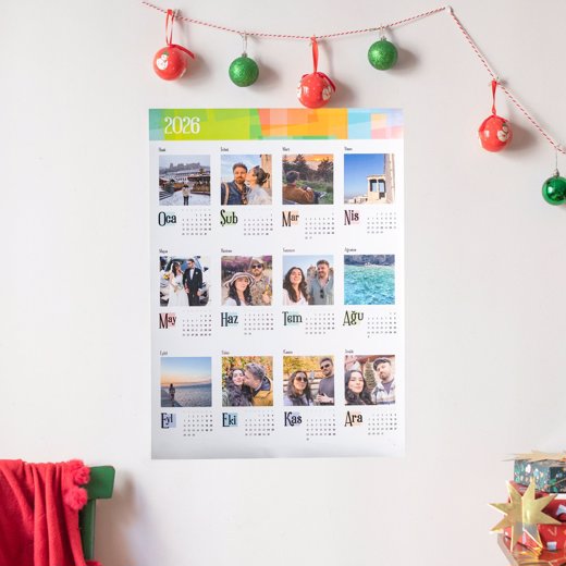 Renkli Tasarımlı Takvim Poster - 2026