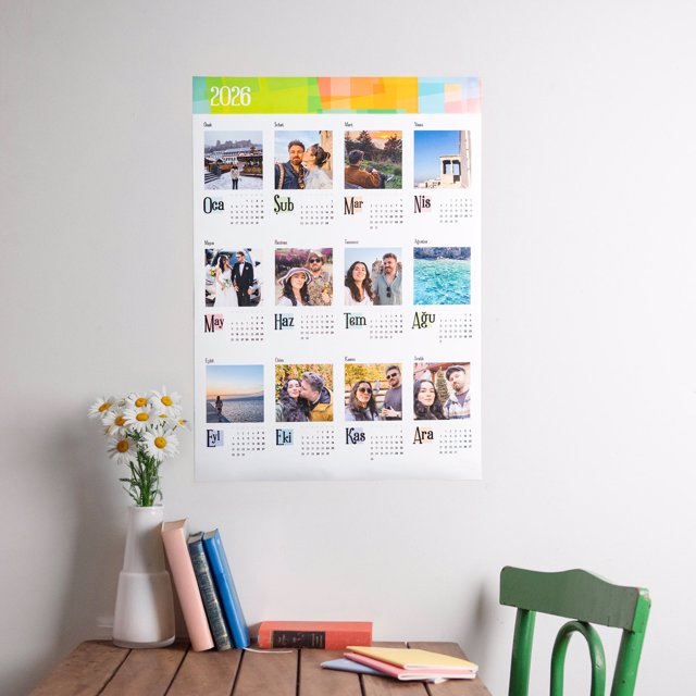 Renkli Tasarımlı Takvim Poster - 2026