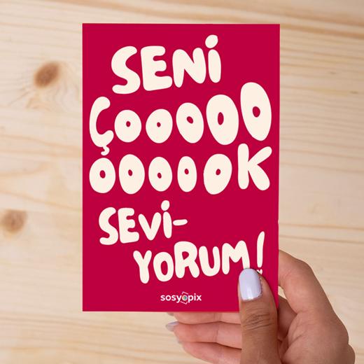 Seni Çok Seviyorum Motto Kartı