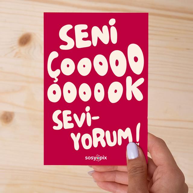 Seni Çok Seviyorum Motto Kartı