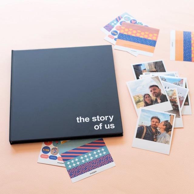 The Story Of Us Scrapbook with 35 Retro Prints