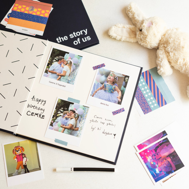 The Story Of Us Scrapbook with 35 Retro Prints